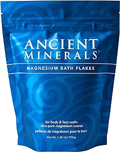 Ancient Minerals Magnesium Bath Flakes of Pure Genuine Zechstein Chloride - Resealable Magnesium Supplement Bag That Will