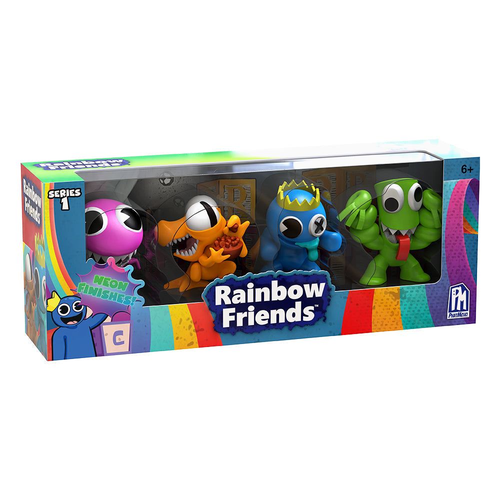 RAINBOW FRIENDS - Neon Minifigure 4-Pack (Four 2.5" Collectible Figures, Series 1)