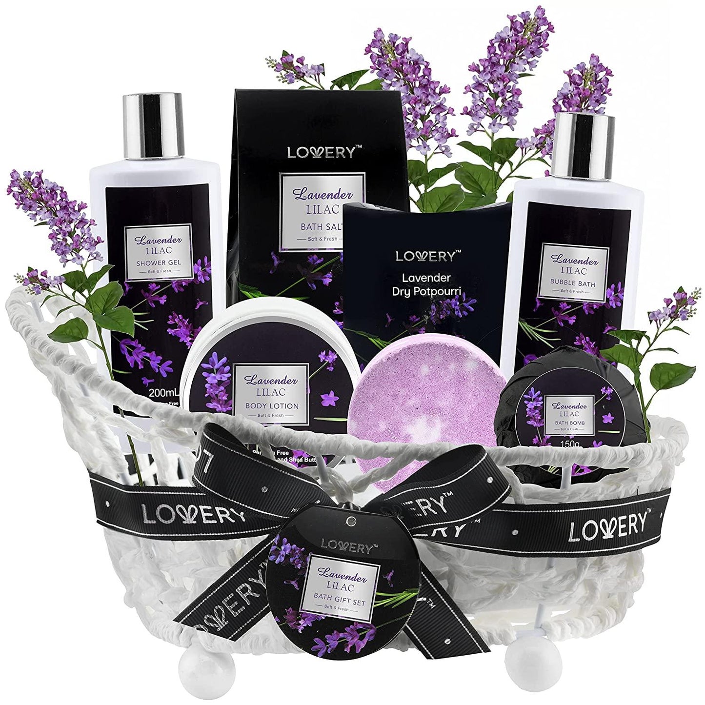 Lavender Body Care Gift Set - 8Pc Handmade Spa Kit