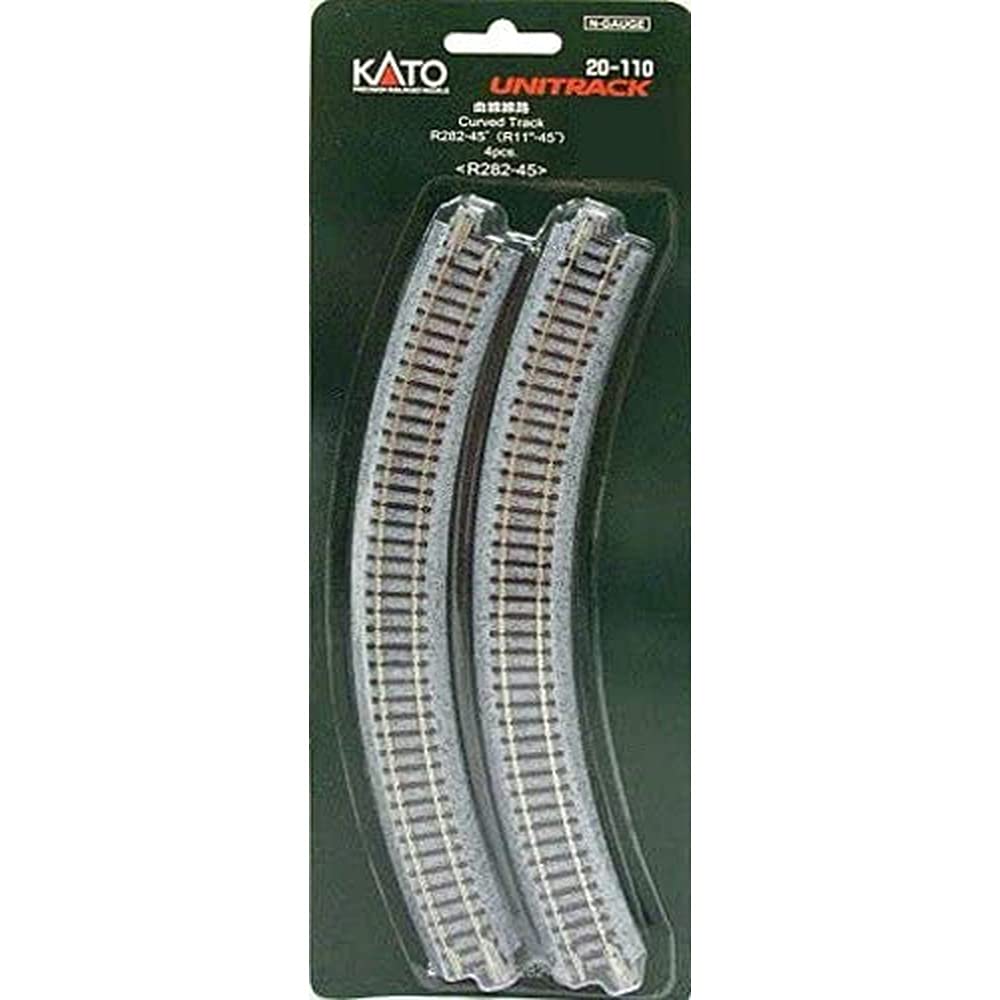 Kato N Gauge R282-45° Curved Track 4pcs 20-110