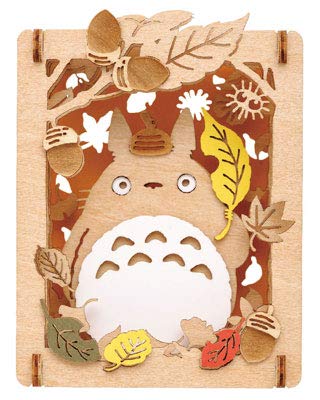 ENSKY Paper Theater Pt-W01 Wood Style Studio Ghibli My Neighbor Totoro Autumn Leaves
