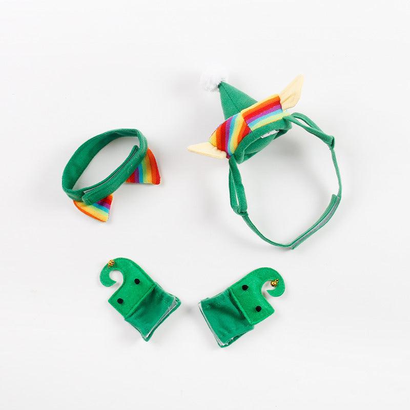 Pet Supplies Dog Christmas Hat 4-piece Green Foot Cover - amazitshop