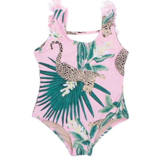 Fringe Back 1PC Swimsuit - Lush Lemon - Children's Clothing - Shade Critters - 11859