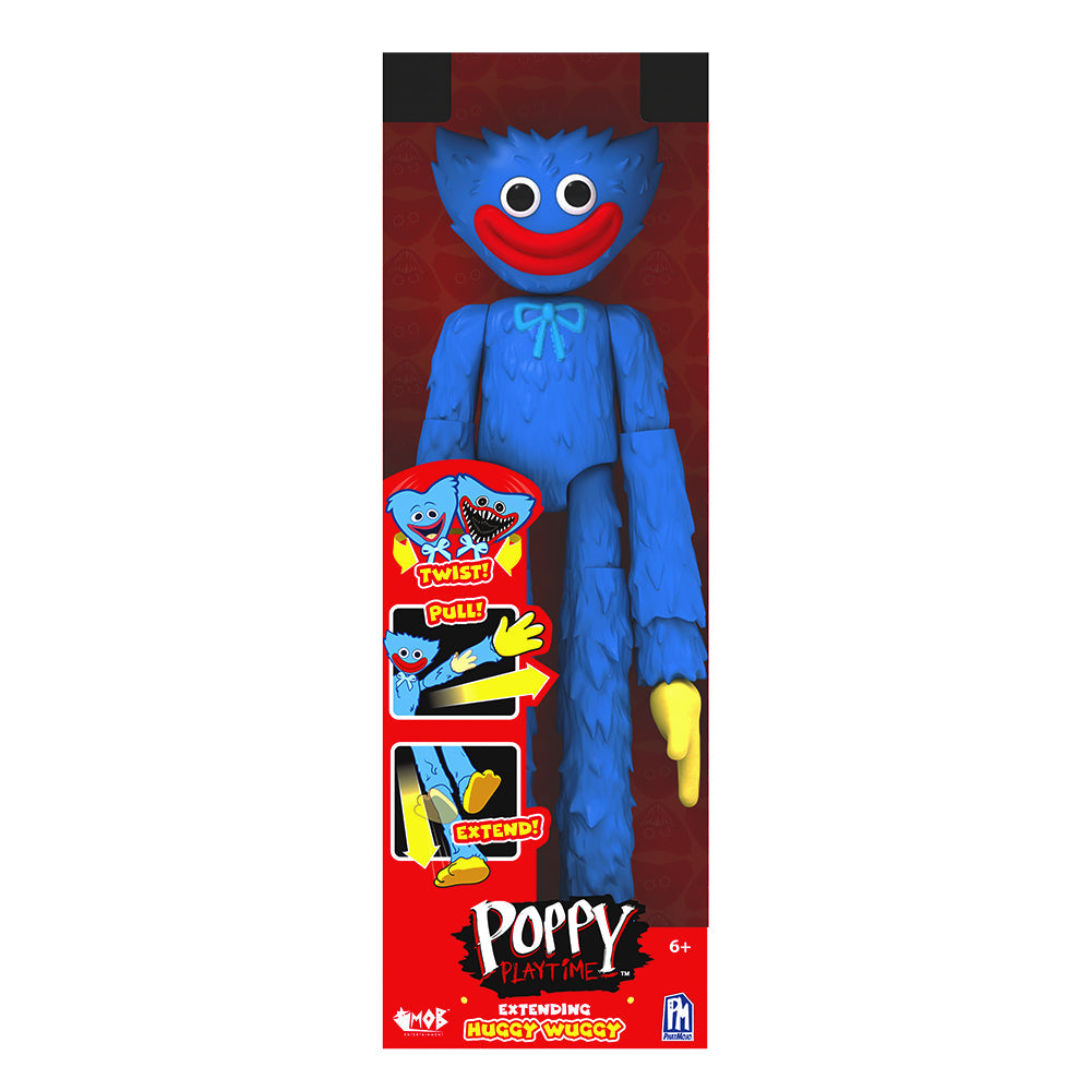 POPPY PLAYTIME – Huggy Wuggy Extendable Face-Changing Deluxe Figure (12" Action Figure w/ Extending Limbs & Turnable Head, Series 2)