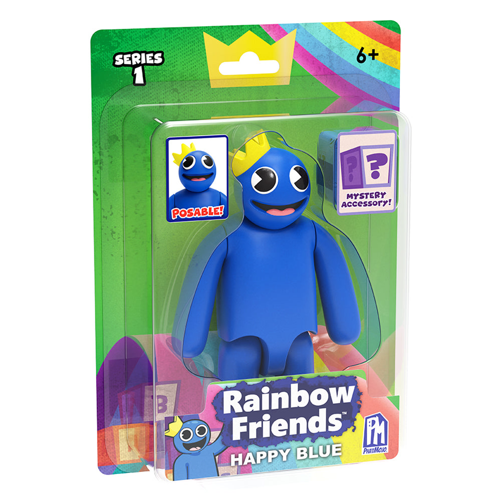 RAINBOW FRIENDS – Happy Blue Action Figure (5" Tall Posable Figure, Series 1)