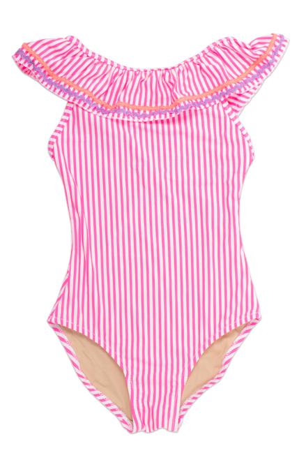 Shade Critters One Piece Off the Shoulder - Pink Seersucker