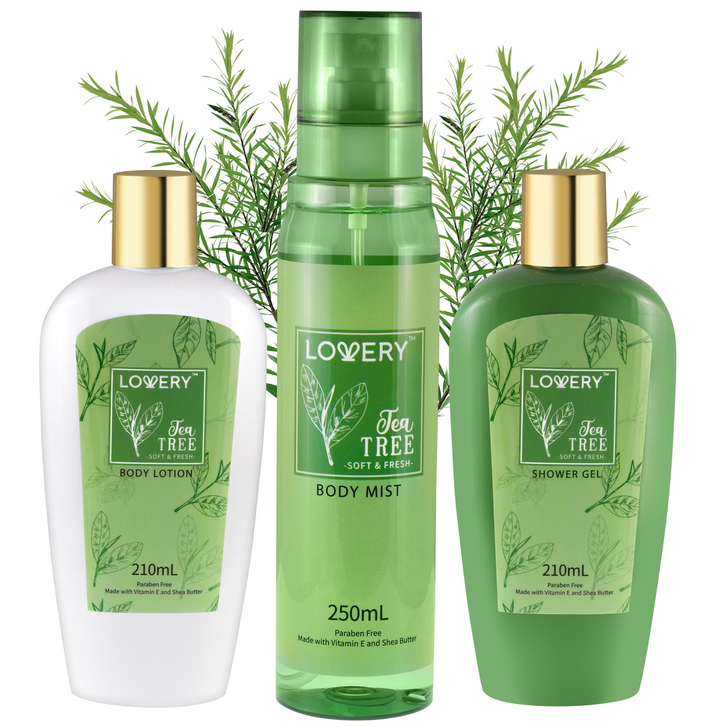 Tea Tree Body Care Set - 3Pc Bath and Body Kit