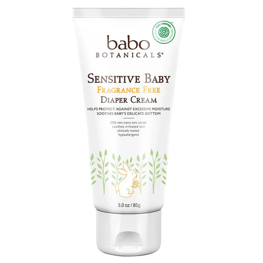 Babo Botanicals Sensitive Baby Fragrance Free Zinc Diaper Cream