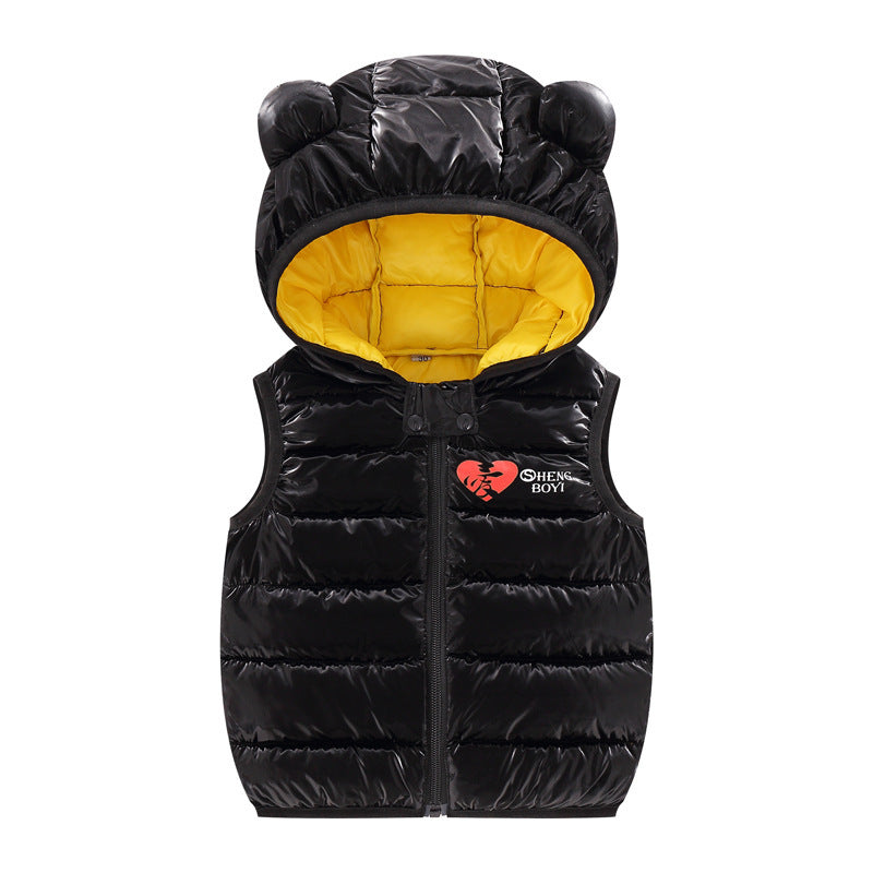 Children Warm Down Vest Autumn Baby Sleeveless Waistcoat Kids Outerwear Vests Boys Girls Hooded Jackets Different Sizes