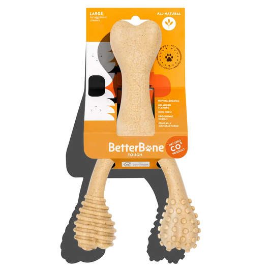 BetterBone TOUGH - Durable All-Natural, Food-Grade, No Nylon, Non-Toxic, Puppy, Dog Chews - For Aggressive Chewers. by The Better Bone Natural Dog Bone