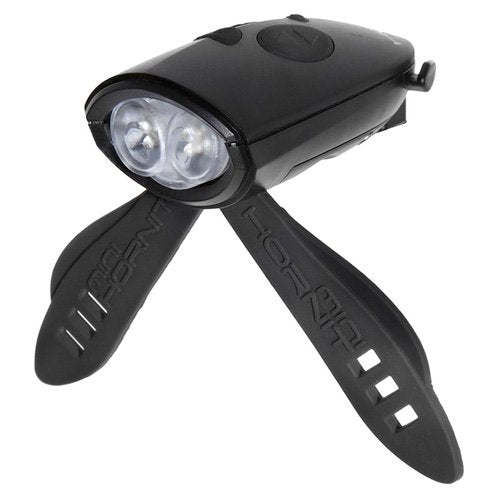 Mini Hornit Bicycle Bike & Scooter Horn and Light, Black - Requires 2 AAA batteries - included