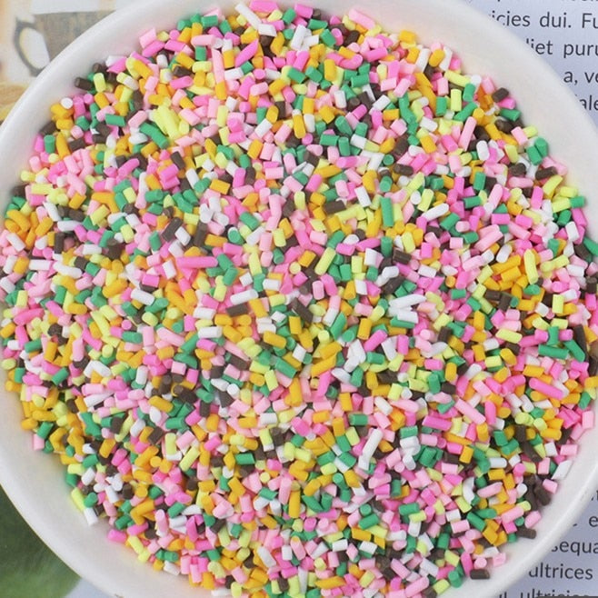 FLA 100g Slime Clay Fake Candy Sweets Sugar Sprinkle Decorations for Fake Cake Dessert Food Particles Decoration Toys