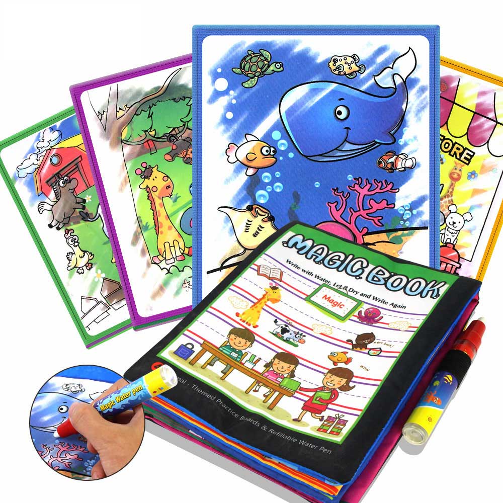 8 Styles Magic Water Drawing Book Coloring Doodle & Magic Pen Drawing Toys Montessori Toys Early Education Toys for Kids