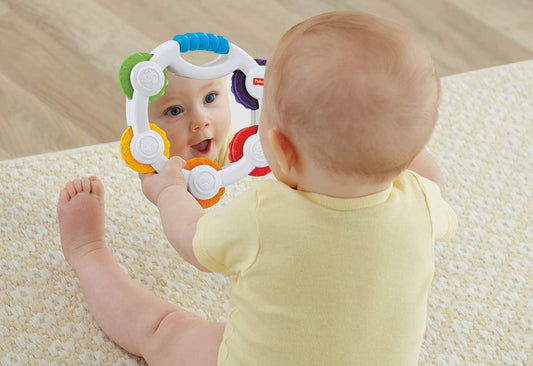 Fisher-Price Shake 'n Beats Tambourine Baby Rattle Toy
