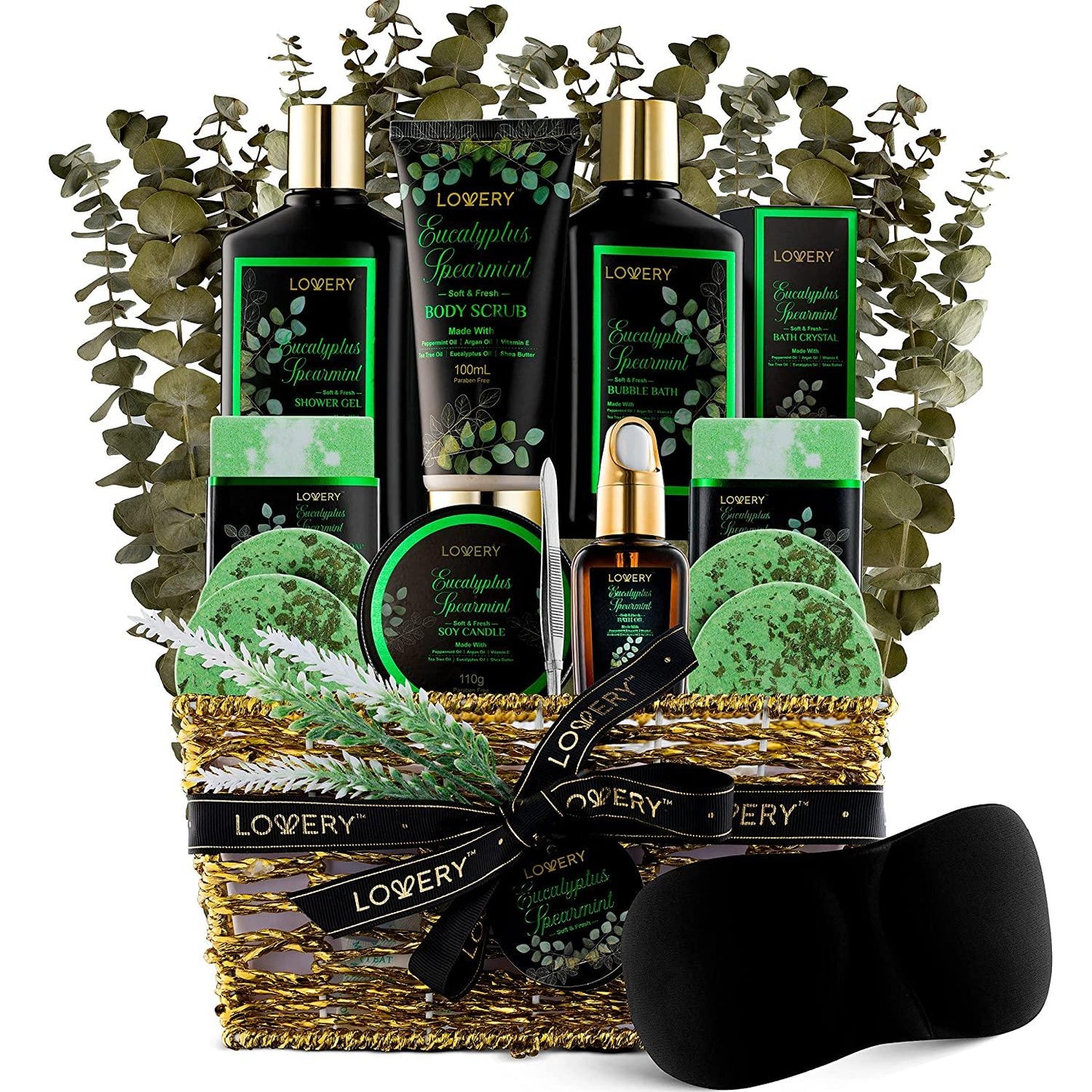 Eucalyptus Spearmint Home Bath Set - 17Pc Spa Gift Basket