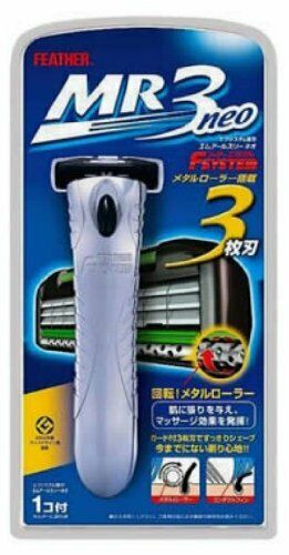 F-system Mr3 Neo Chrome Shaving Razor Holder With 1-refill Feather