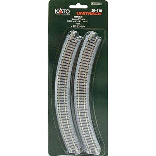 Kato N Gauge R282-45° Curved Track 4pcs 20-110