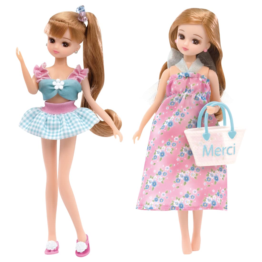 TAKARA TOMY Licca Doll Lw-13 #Licca #Gingham Check & Flower Swimsuit Set