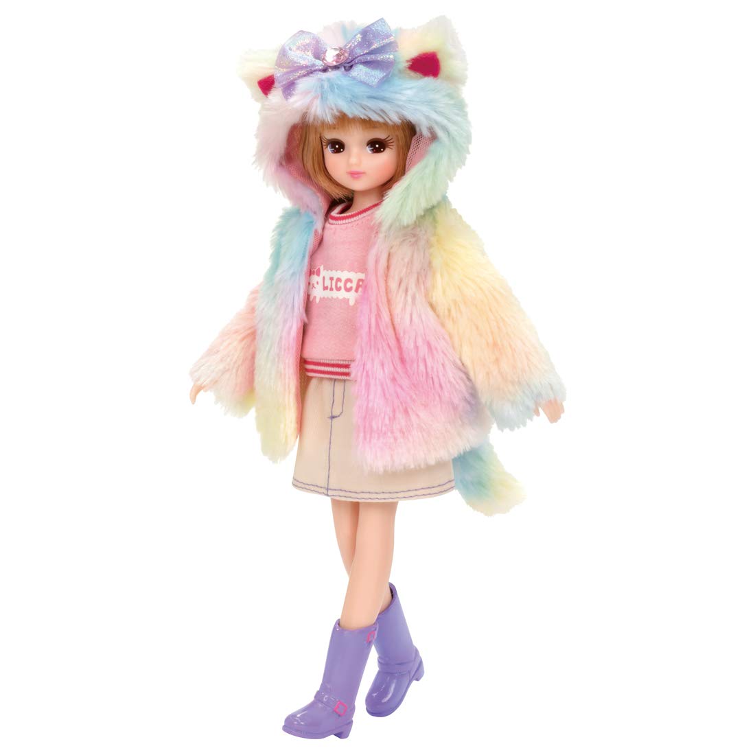 TAKARA TOMY Licca Doll Fluffy Colorful Cat