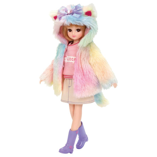 TAKARA TOMY Licca Doll Fluffy Colorful Cat