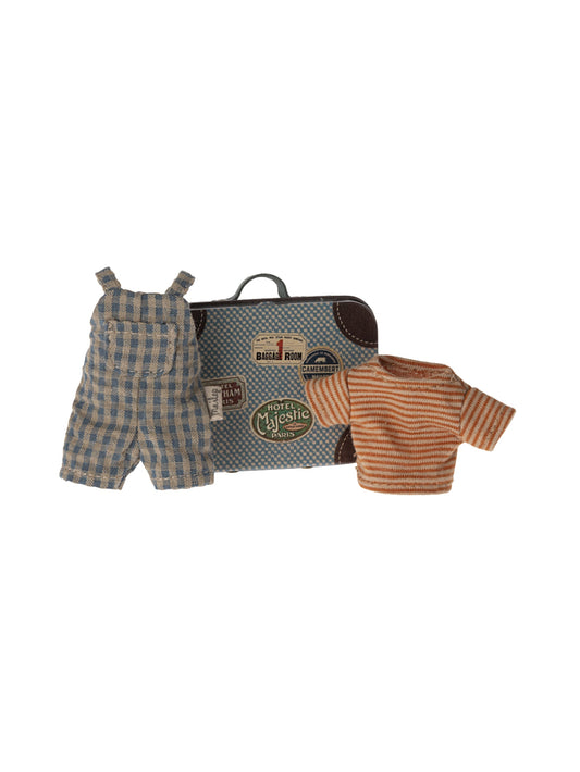 Maileg Big Brother Mouse Overalls and Shirt in Suitcase