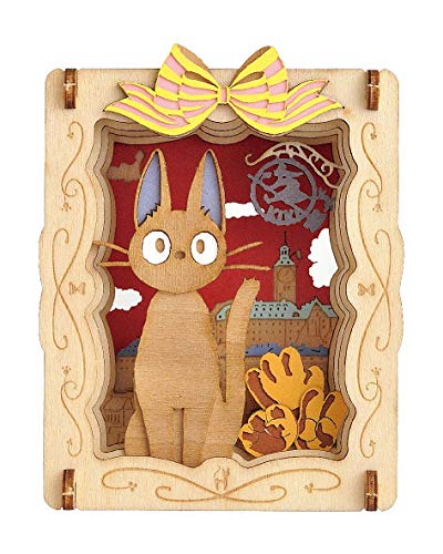 ENSKY Paper Theater Pt-W04 Wood Style Studio Ghibli Kiki'S Delivery Service Jiji The Black Cat