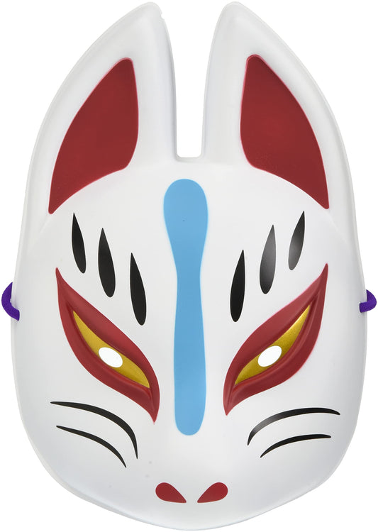 Party City Japanese-Style Folk Art Mask Fox White Japanese Traditional Half Masks