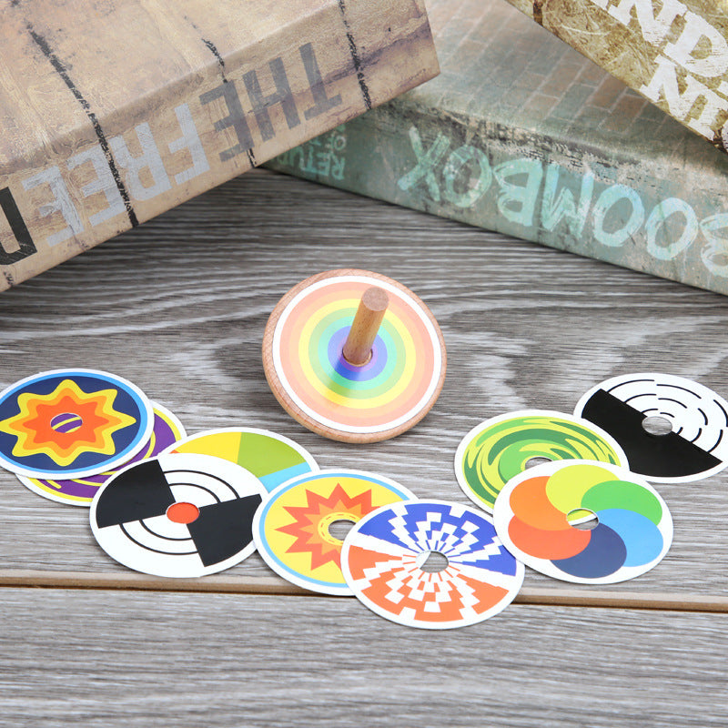 Fidget Spinner Decompression Puzzle Wooden Color Toy