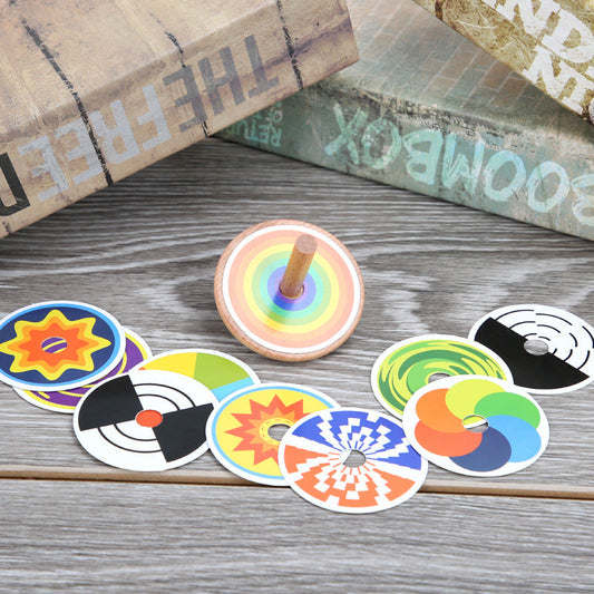 Fidget Spinner Decompression Puzzle Wooden Color Toy