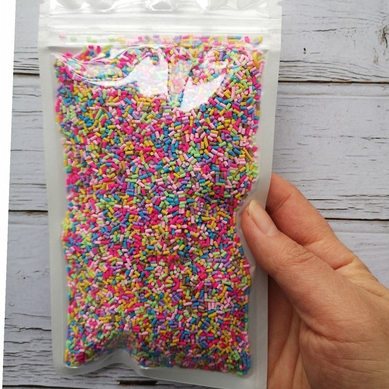 FLA 100g Slime Clay Fake Candy Sweets Sugar Sprinkle Decorations for Fake Cake Dessert Food Particles Decoration Toys
