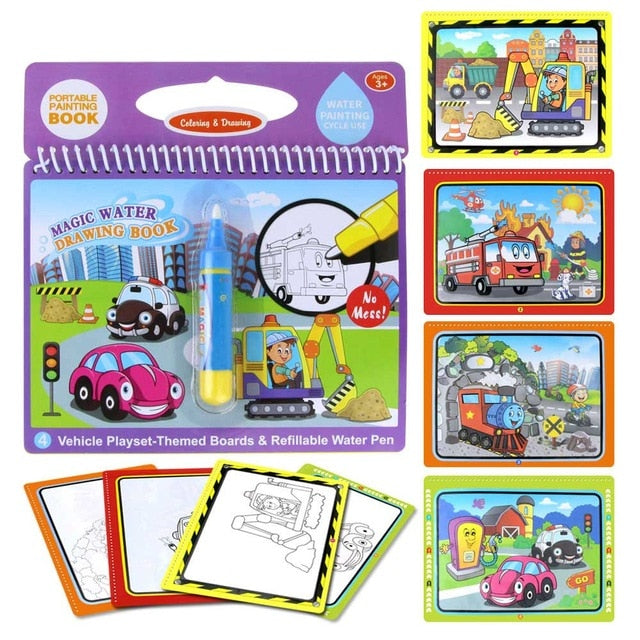 8 Styles Magic Water Drawing Book Coloring Doodle & Magic Pen Drawing Toys Montessori Toys Early Education Toys for Kids