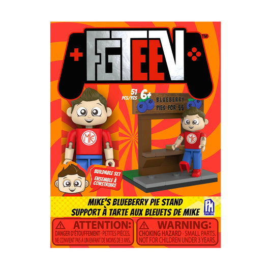 FGTeeV - Mike's Blueberry Pie Stand Single Figure Buildable Set (One 2.25” Buildable Figure, 51 Pieces, Series 1)