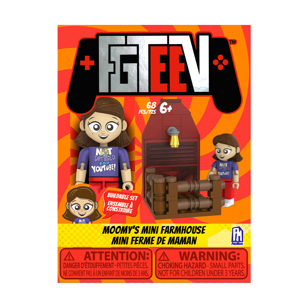FGTeeV - Moomy's Mini Farmhouse Single Figure Buildable Set (One 2.25" Buildable Figure, 68 Pieces, Series 1)