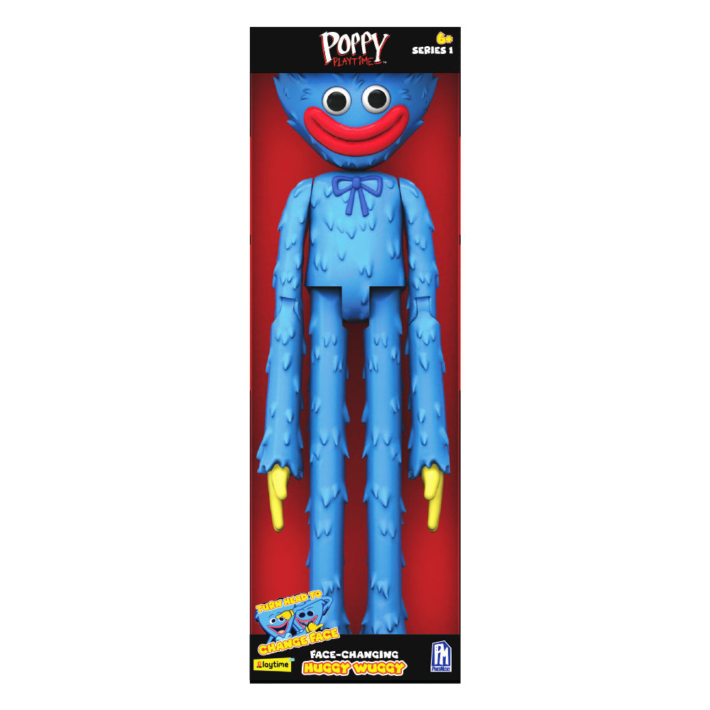 POPPY PLAYTIME - Huggy Wuggy Deluxe Face-Changing Action Figure (12" Posable Figure, Series 1) [OFFICIALLY LICENSED]