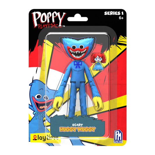 POPPY PLAYTIME - Scary Huggy Wuggy Action Figure (5" Posable Figure, Series 1) [OFFICIALLY LICENSED]