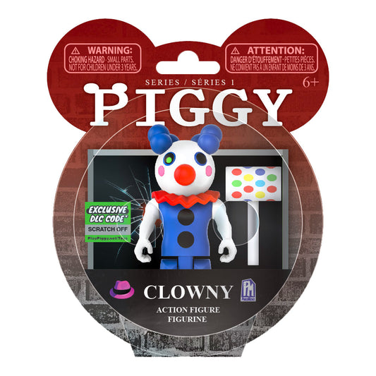 PIGGY - Clowny Action Figure (3.5" Buildable Toy, Series 1) [Includes DLC]