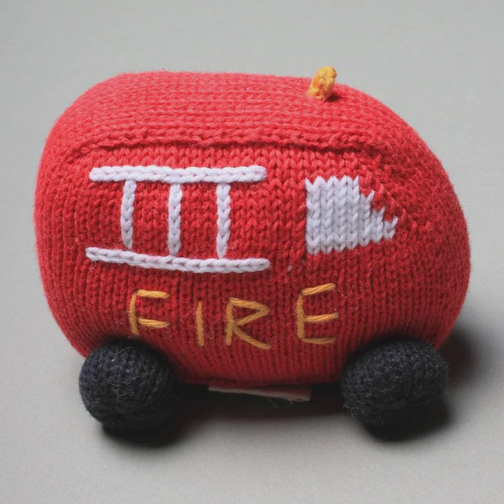 Organic Fire Truck Rattle Baby Toy
