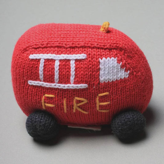 Organic Fire Truck Rattle Baby Toy