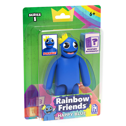 RAINBOW FRIENDS – Happy Blue Action Figure (5" Tall Posable Figure, Series 1)