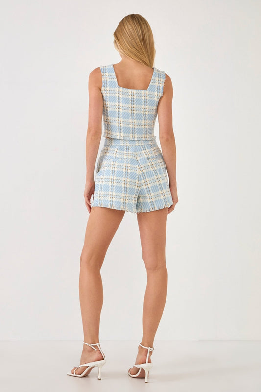 Tweed Cropped Tank Top
